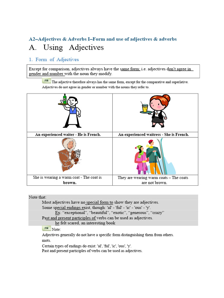 Adjectives and Adverbs: Usage Guide | PDF | Adjective | Adverb