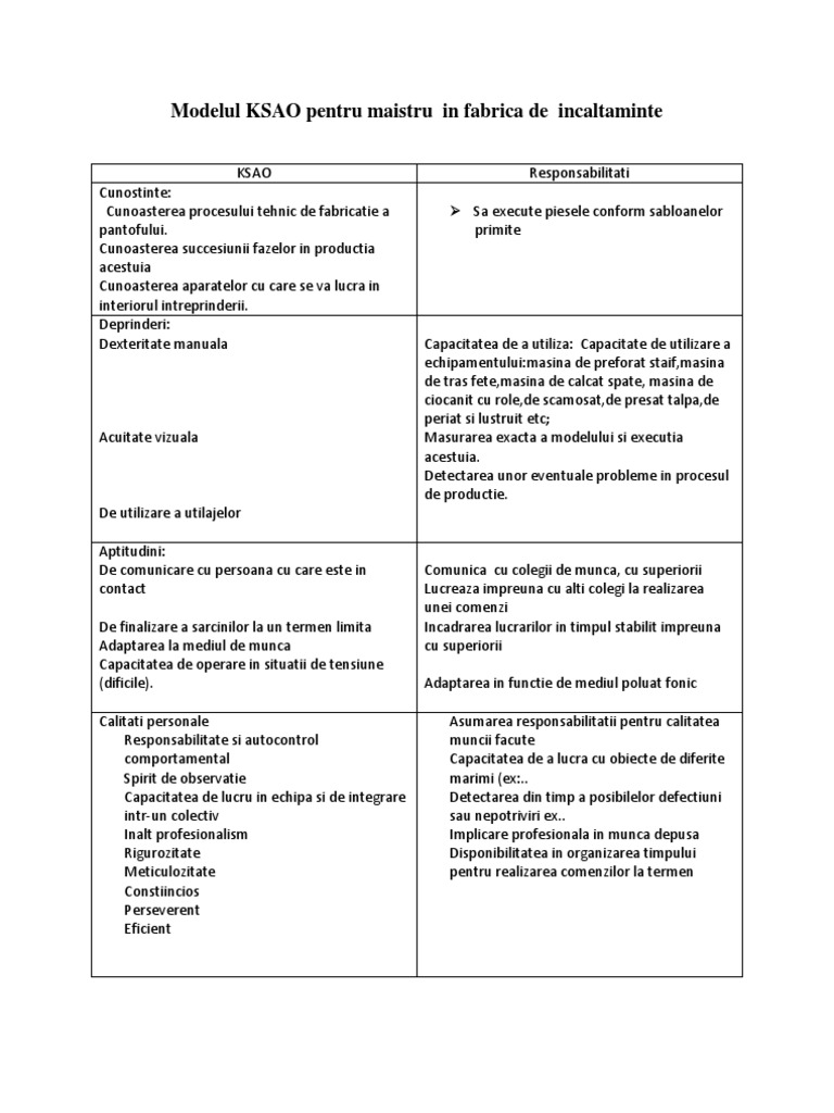 Modelul KSAO | PDF