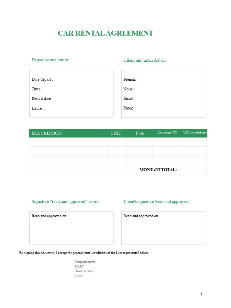 Car rental contract - Provided by Rodeeo Pro | PDF | Lease | Car Rental