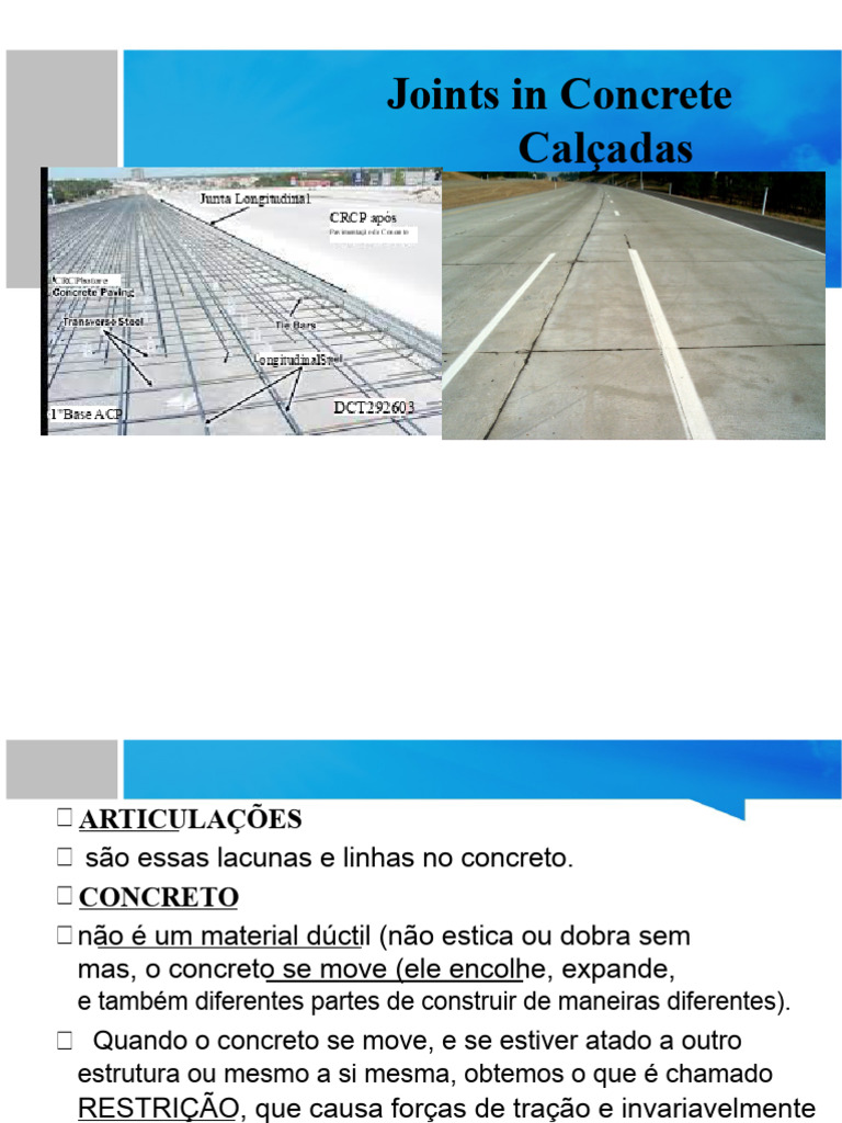 Tipos de Juntas em Concreto para Calçadas | PDF | Concreto | Estresse ...