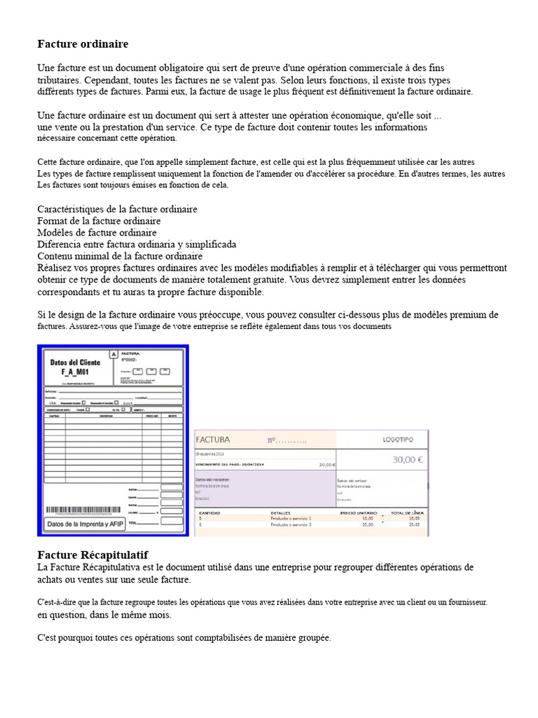 Guide complet sur les factures ordinaires | PDF | Facture | Pro forma