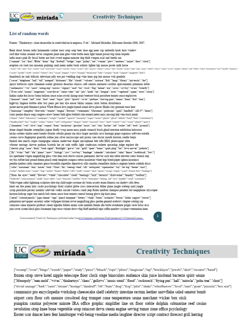 Creative Word Generation Techniques | PDF
