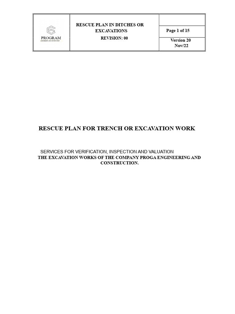 Trench and Excavation Rescue Plan | PDF | Combustion | Carbon Dioxide