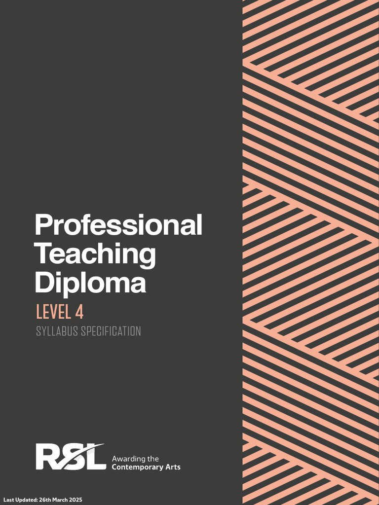 RSL Level 4 Teaching Diploma Syllabus | PDF | Pedagogy | Special Education