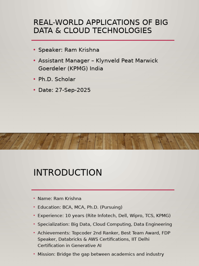 Big Data & Cloud Tech Applications | PDF | Apache Spark | Amazon Web ...