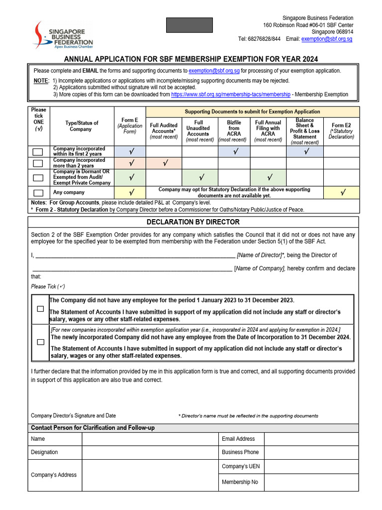 Form-E---Exemption-Application-for-Year-2024 | PDF | Notary Public