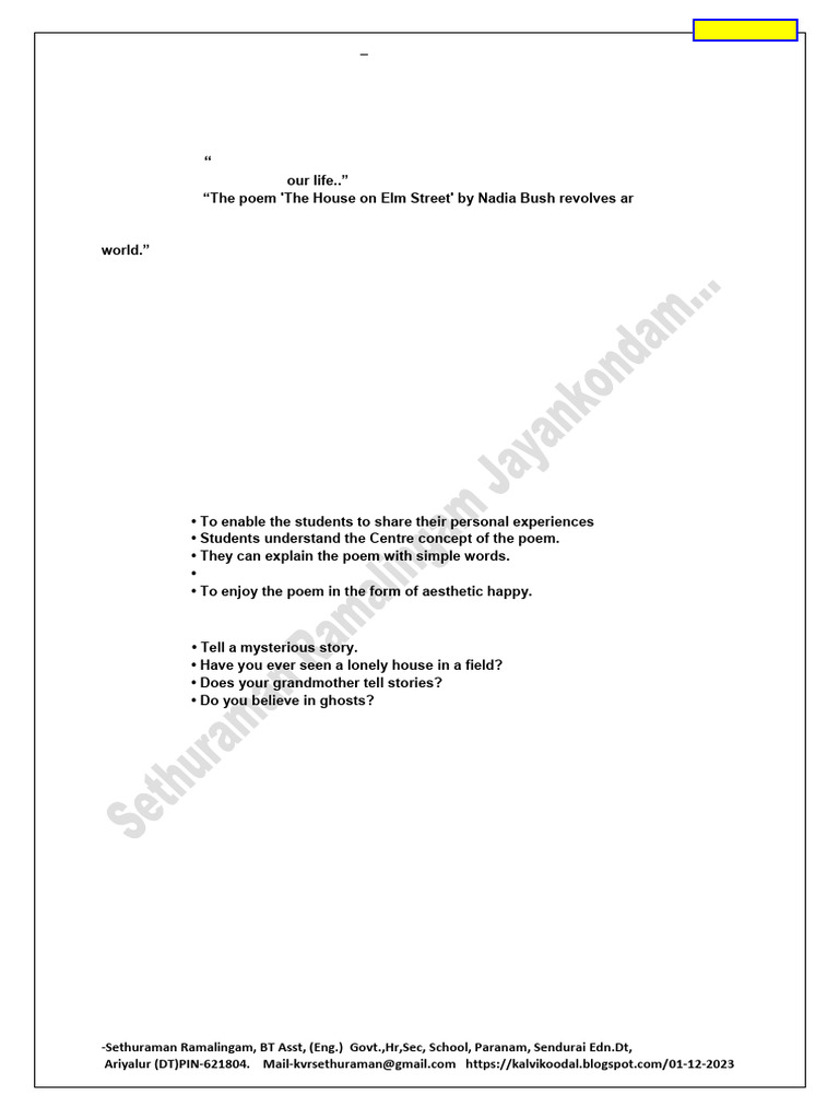 Notes of Lesson for the Tenth English | PDF | Cognition