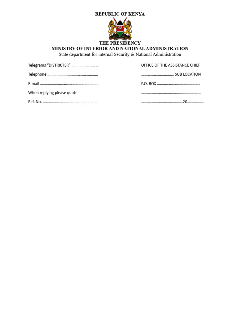 Assistant Chief Letter Head-1 | PDF
