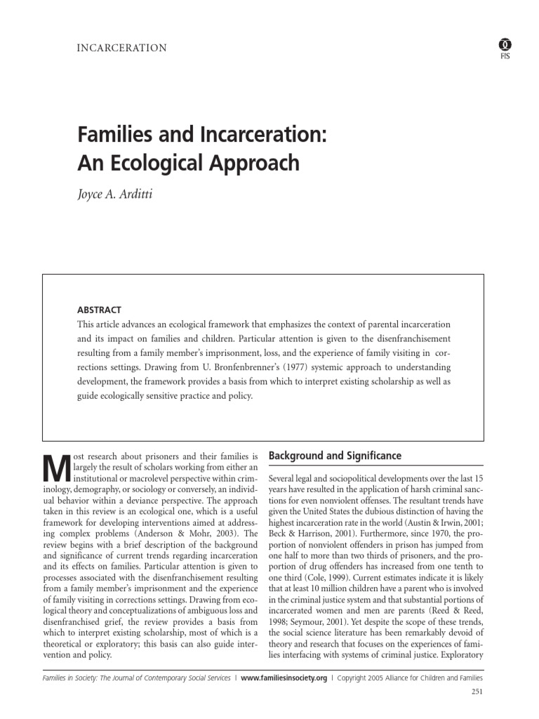 Impact of Incarceration on Families | PDF | Grief | Psychological ...