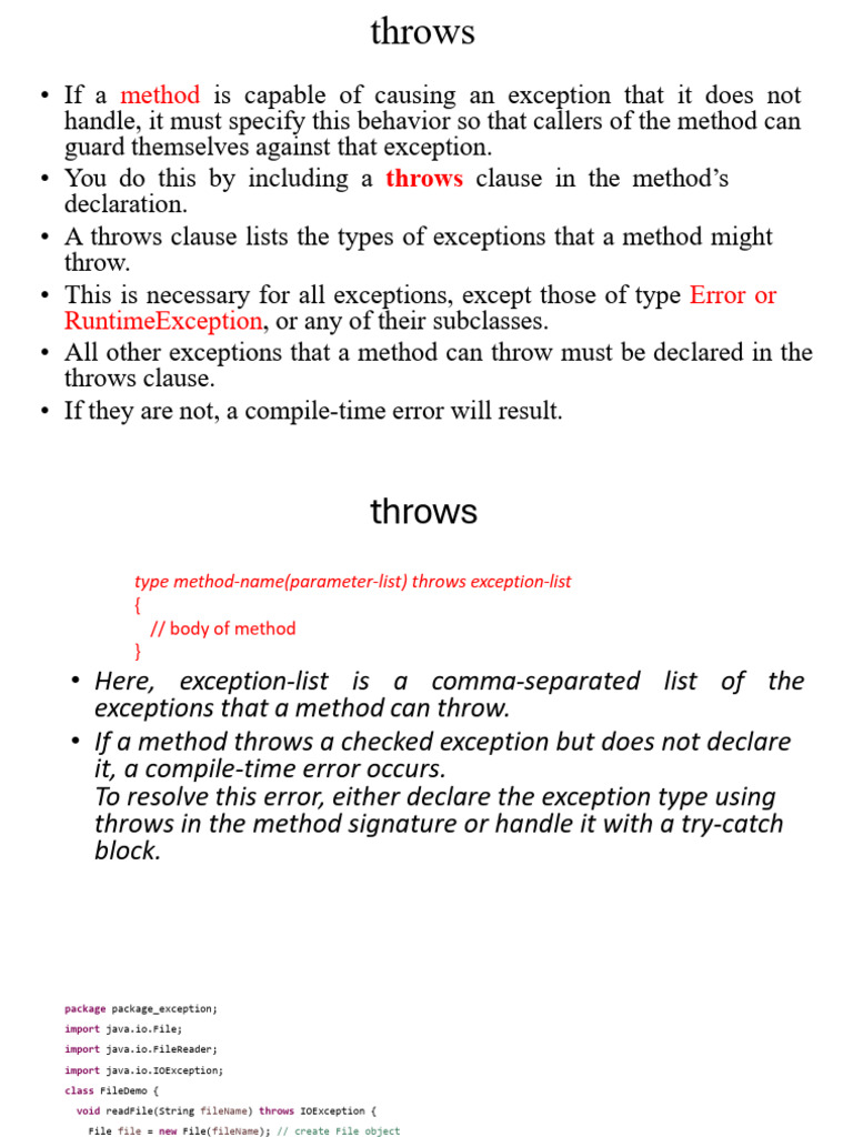 ExceptionHandling_Part2 | PDF | Inheritance (Object Oriented ...