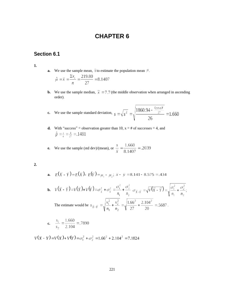 IM_chapter6 | PDF | Estimator | Standard Deviation