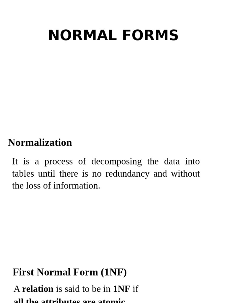 NORMAL FORMS | PDF | Data | Computer Data