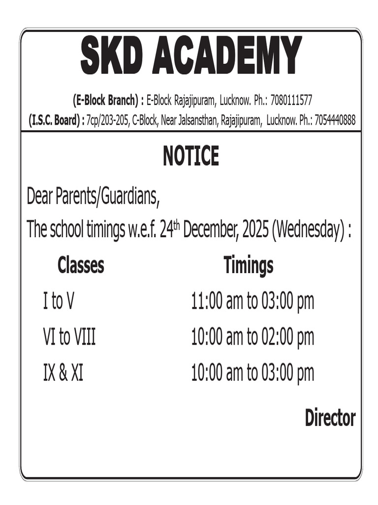 Timing Notice 24 Dec | PDF
