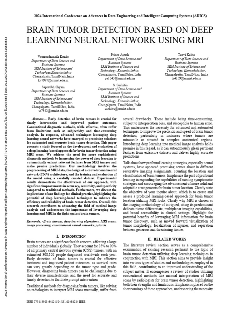 Deep Learning for MRI Brain Tumor Detection | PDF | Deep Learning ...