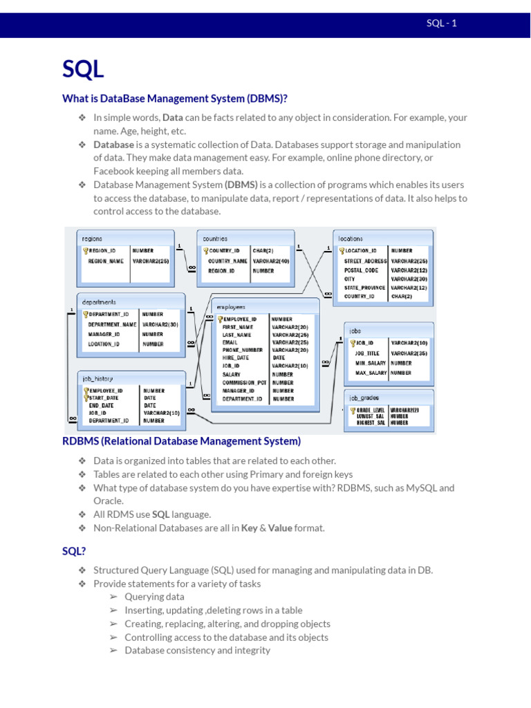 Understanding SQL and DBMS Concepts | PDF | Sql | Databases