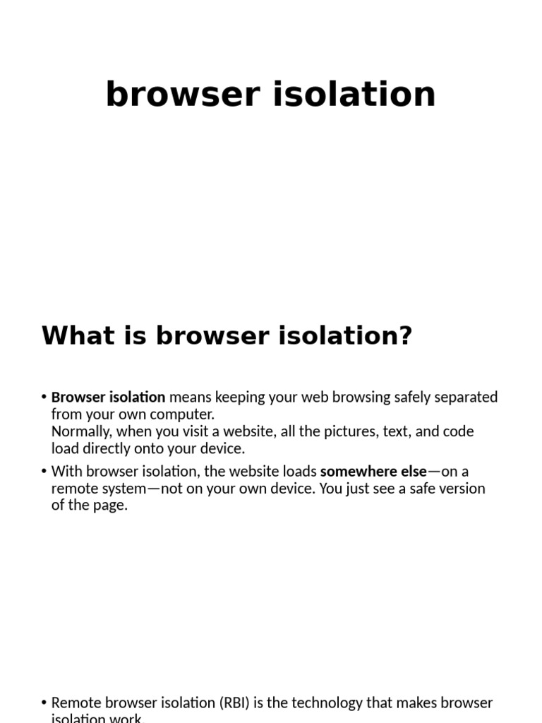 Browser Isolation Lecture 23 and 24 | PDF | Malware | World Wide Web