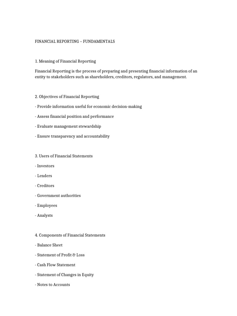 Financial Reporting Fundamentals Explained | PDF