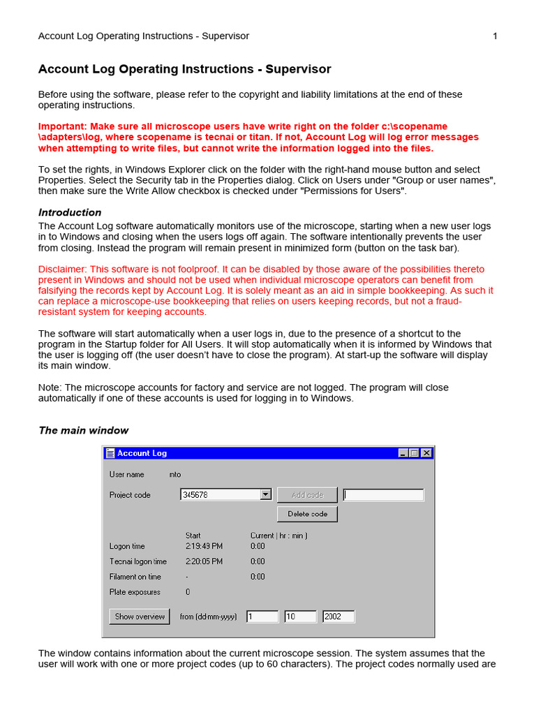 Supervisor's Guide to Account Log Software | PDF | Computer File ...