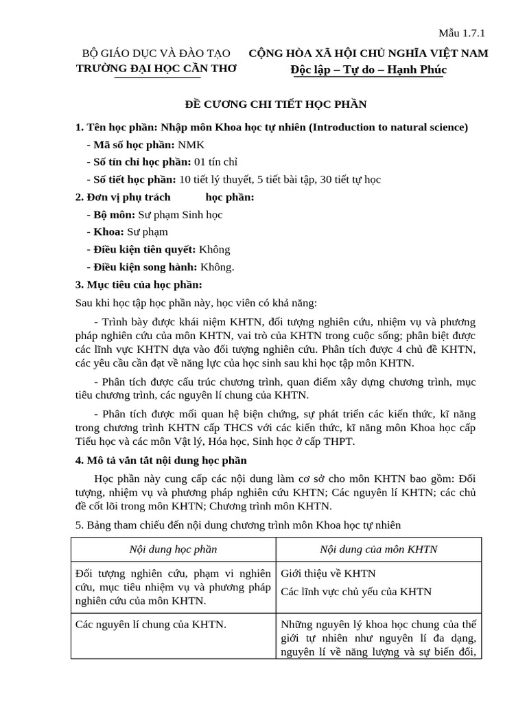 220610 Nmk Nhập Môn Khtn 1 | PDF