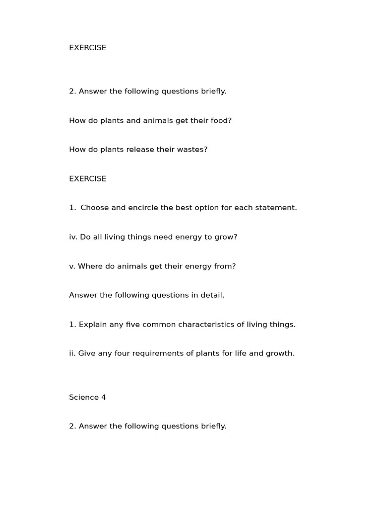 Paper 3rd Science | PDF | Flowers | Gases