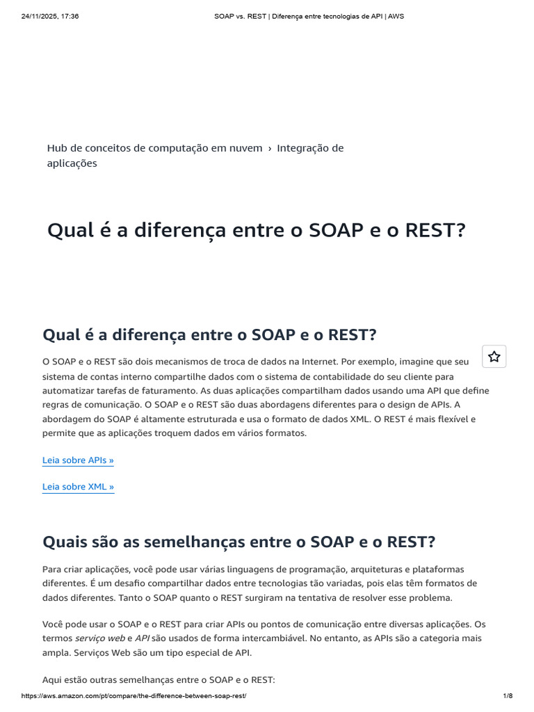Diferenças entre SOAP e REST em APIs | PDF | Serviço de internet | Sabonete