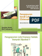 Pengapuran Sendi Lutut (Seminar Awam Tentang OA GEnu)