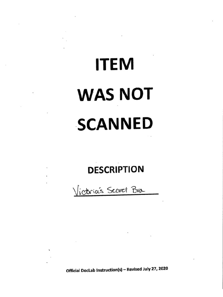Item Not Scanned Notification | PDF