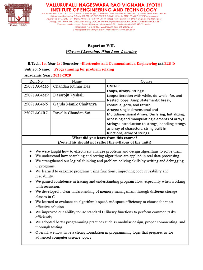 Programming Concepts in ECE Curriculum | PDF | Control Flow | Computer ...