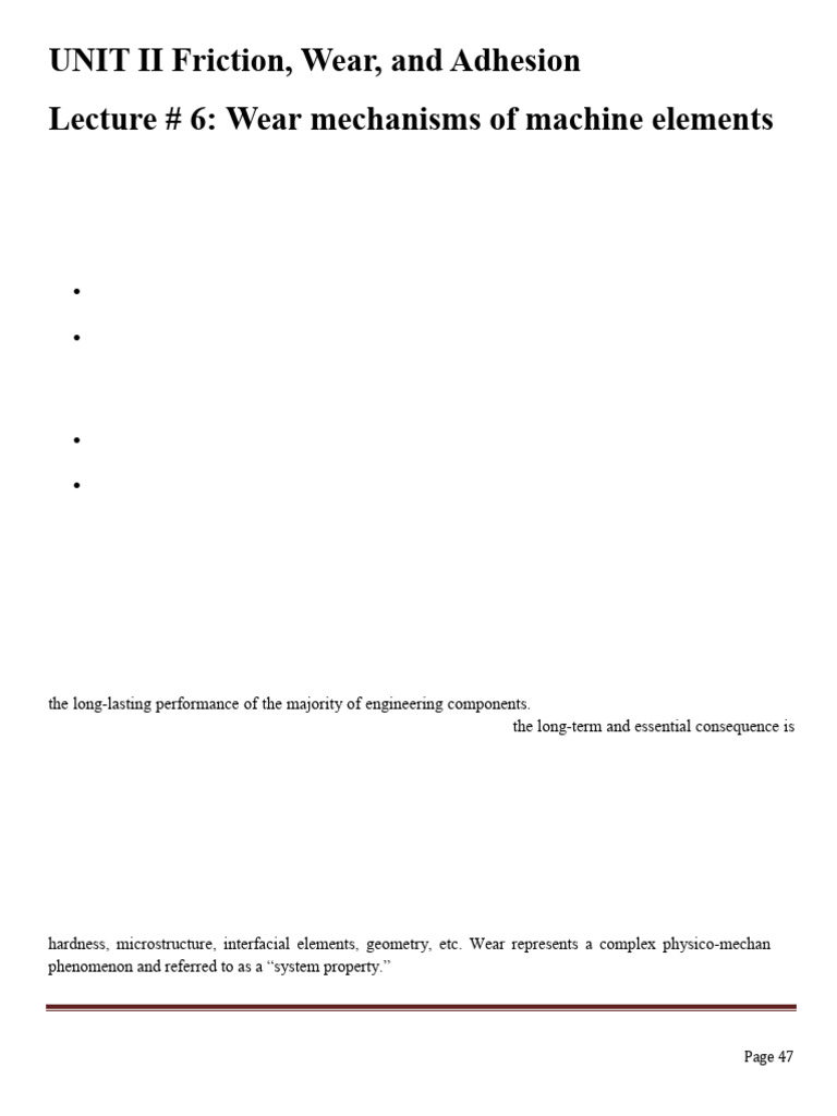 Understanding Wear Mechanisms in Tribology | PDF | Wear | Friction