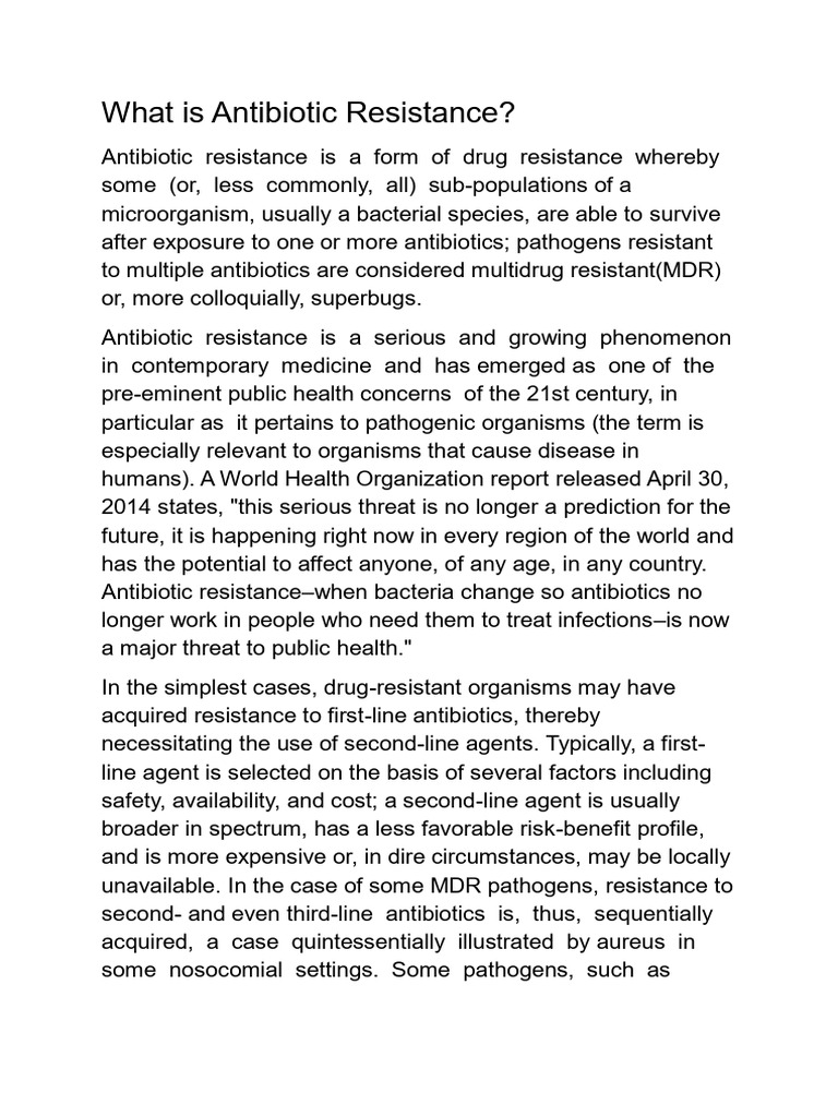 Understanding Antibiotic Resistance | PDF | Antimicrobial Resistance ...