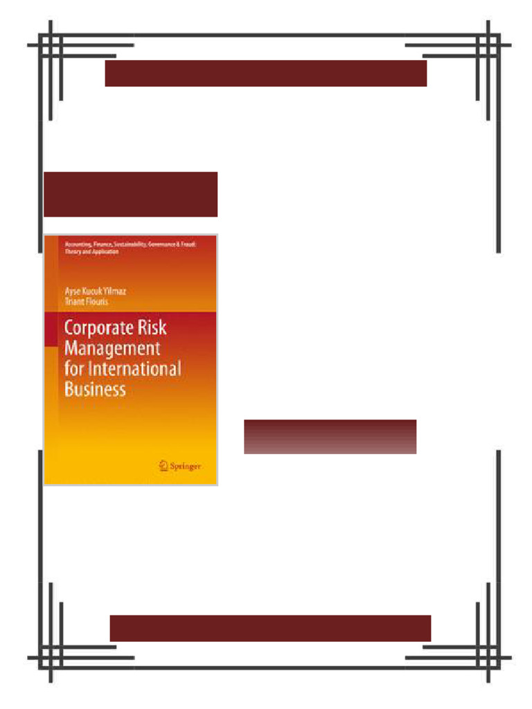 Corporate Risk Management for International Business 1st Edition Ayse ...
