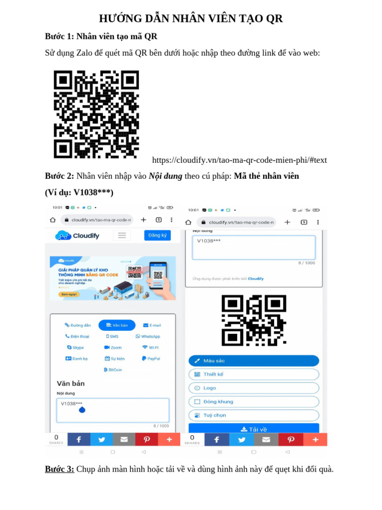 Hướng Dẫn Tạo Mã QR Code | PDF