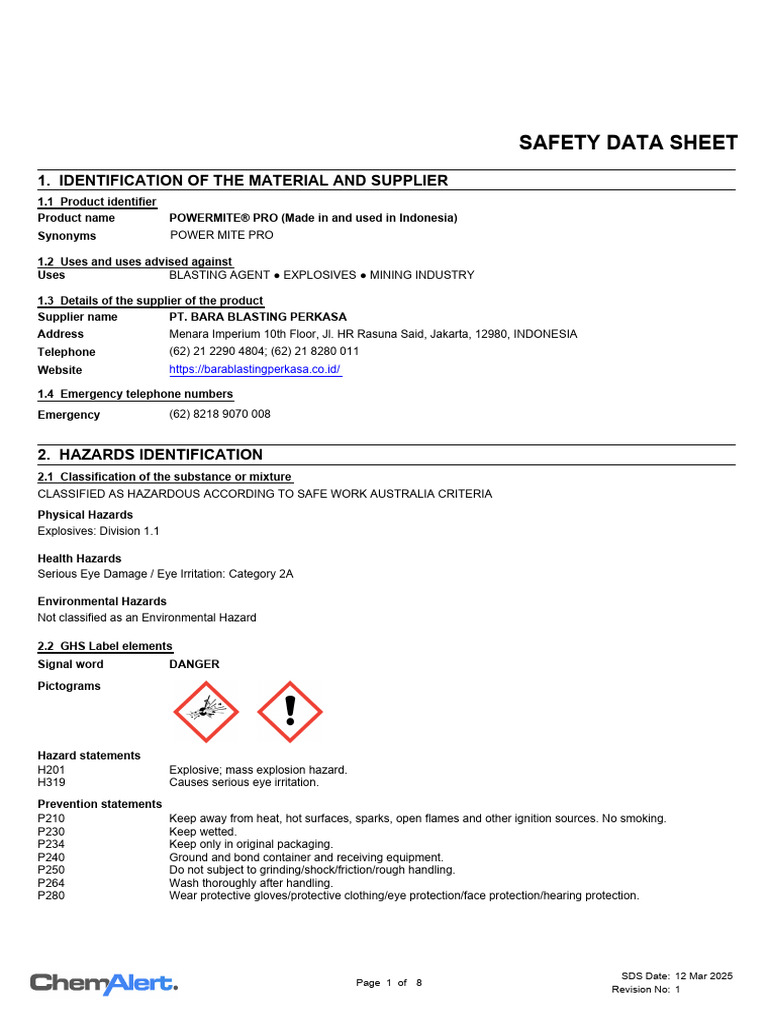 Power Mite Pro Safety Data Sheet | PDF | Working Conditions | Safety