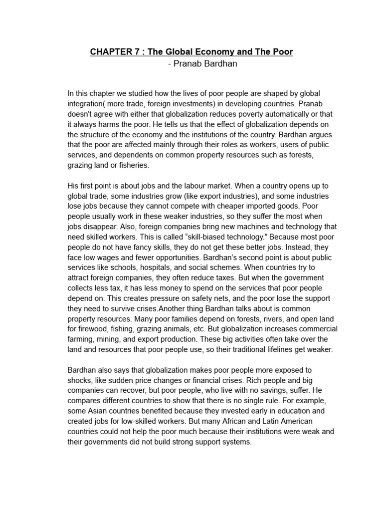 Globalization's Impact on Poverty | PDF | Poverty | Poverty & Homelessness