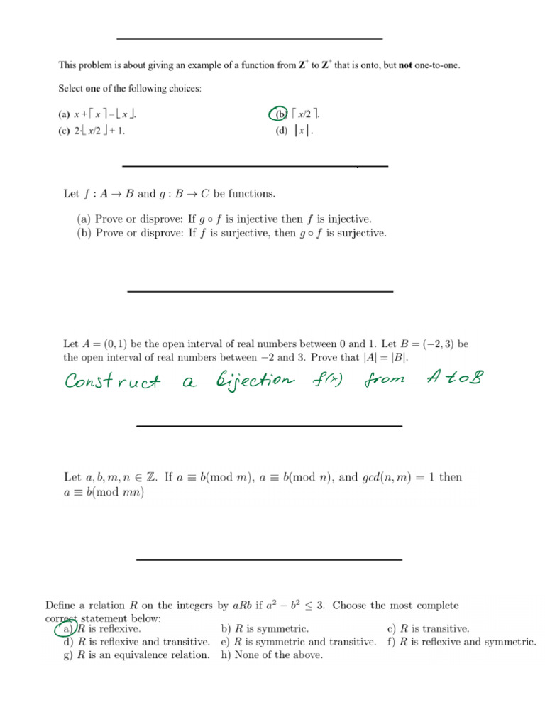 Bijection Construction from A to B | PDF