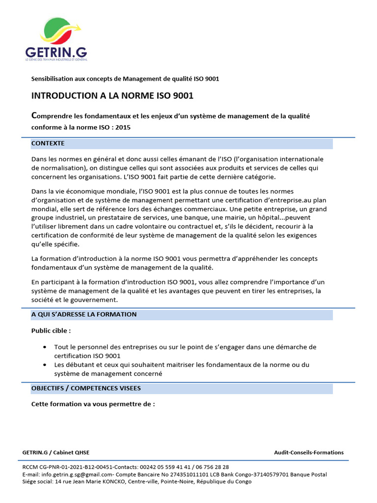 Formation ISO 9001 : Management de la qualité | PDF | Management de la ...