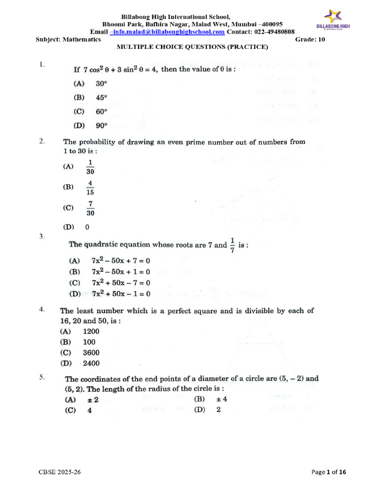 Worksheet42844Question | PDF | Circle | Angle