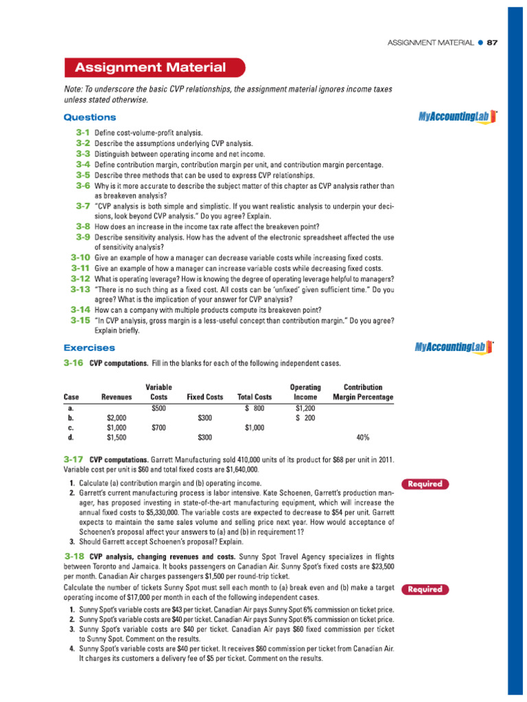 CVP Practice Questions | PDF