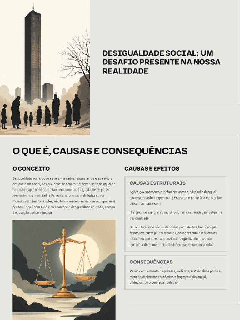 Desigualdade Social: Causas e Consequências | PDF | Desigualdade social ...