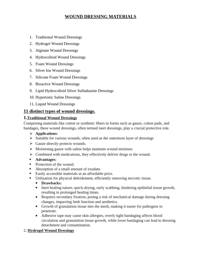 Wound Dressing Materials - 02 | PDF | Wound