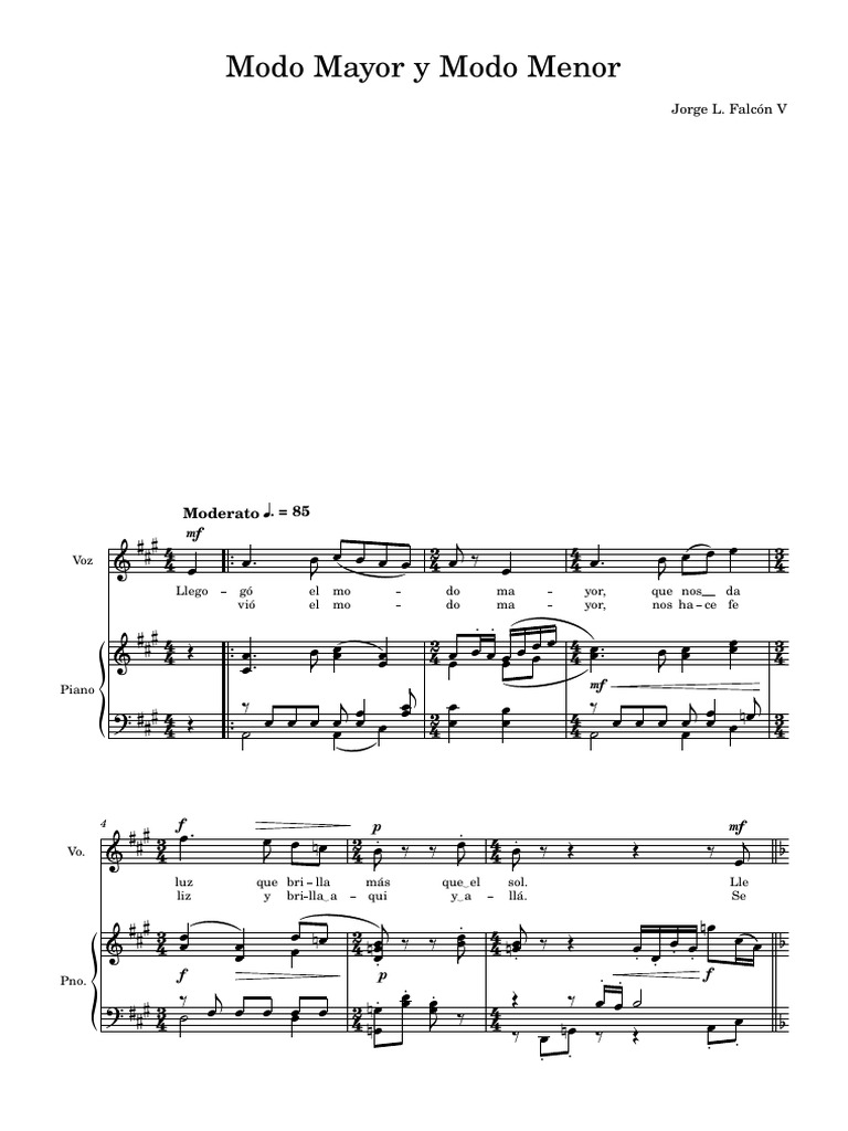 Modo Mayor y Menor en Piano | PDF