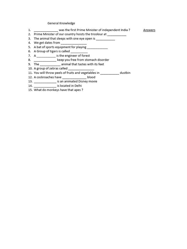 General Knowledge GK SP - 1 | PDF