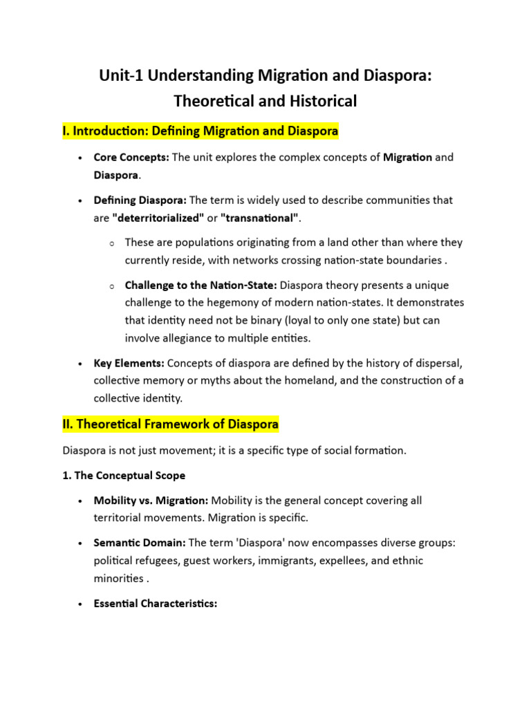Understanding Migration and Diaspora | PDF | Remittance | Diaspora