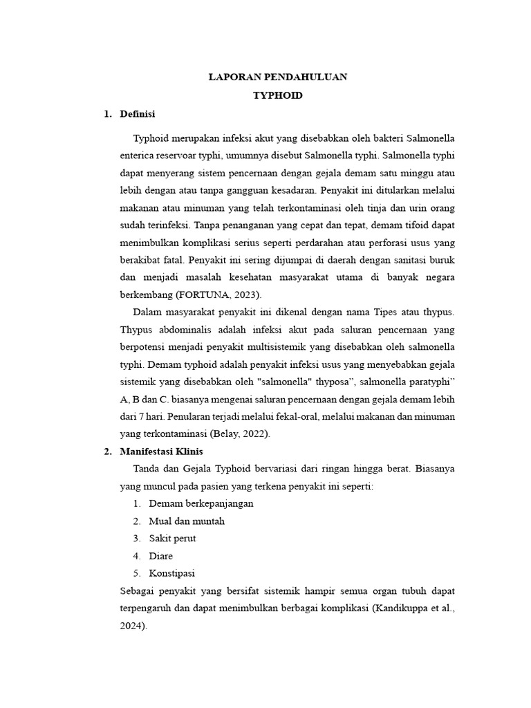 Gejala dan Penanganan Demam Tifoid | PDF