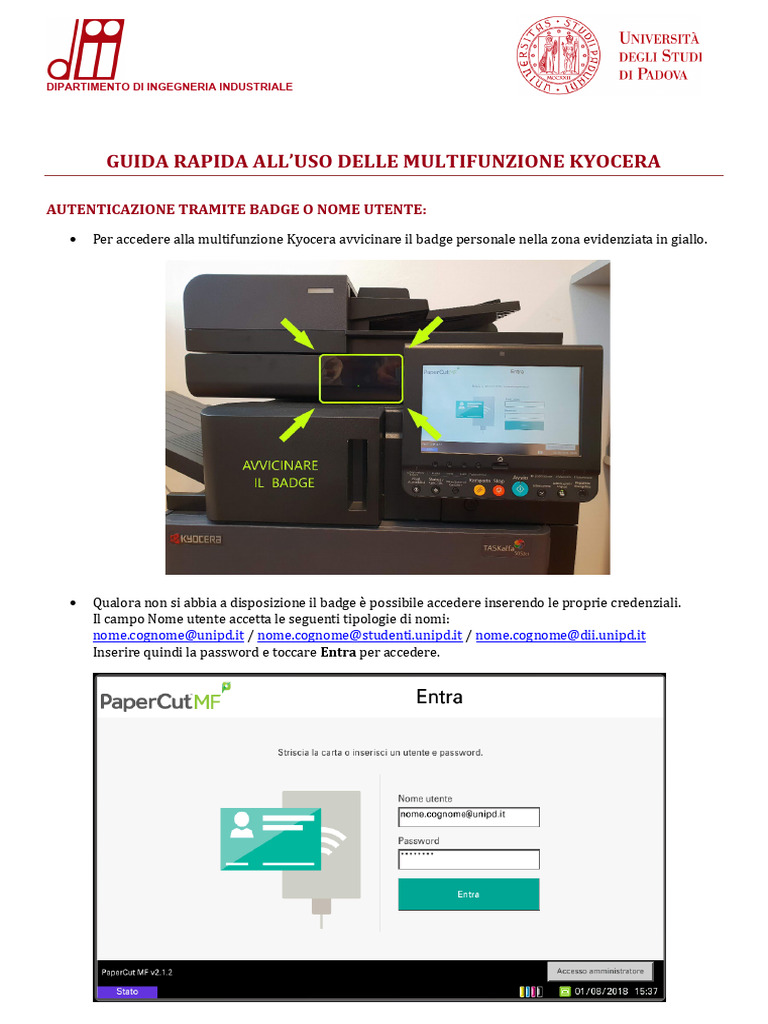 Guida Rapida Kyocera | PDF