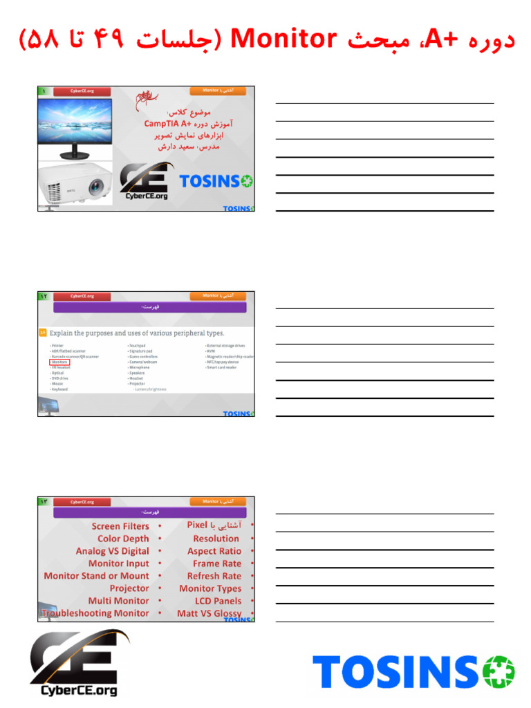 A+ Part 49 To 58 Slides - Monitor | PDF | Display Resolution | Computer ...