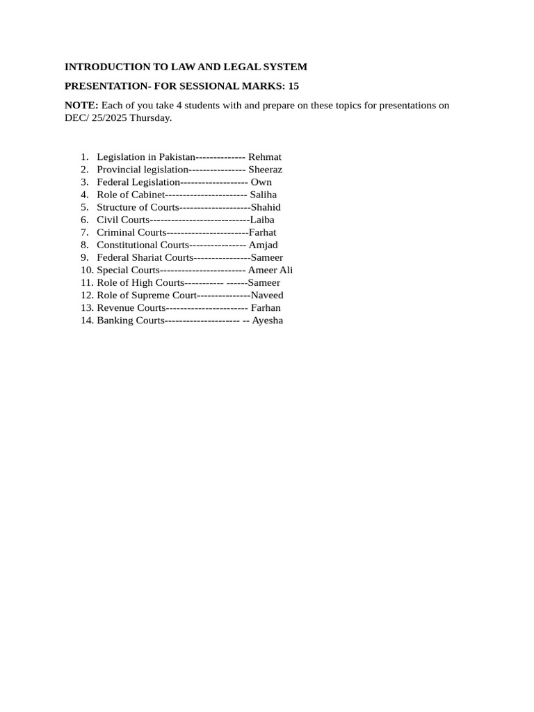 Presentation and Research Topics | PDF