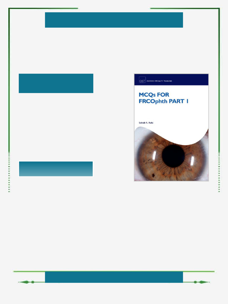 MCQs for FRCOphth Part 1 1st Edition Sohaib R. Rufai eBook digital ...