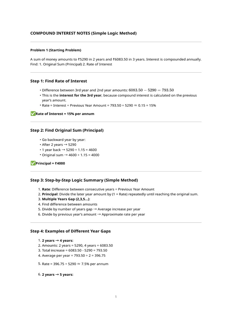 Compound Interest Notes | PDF | Compound Interest | Interest