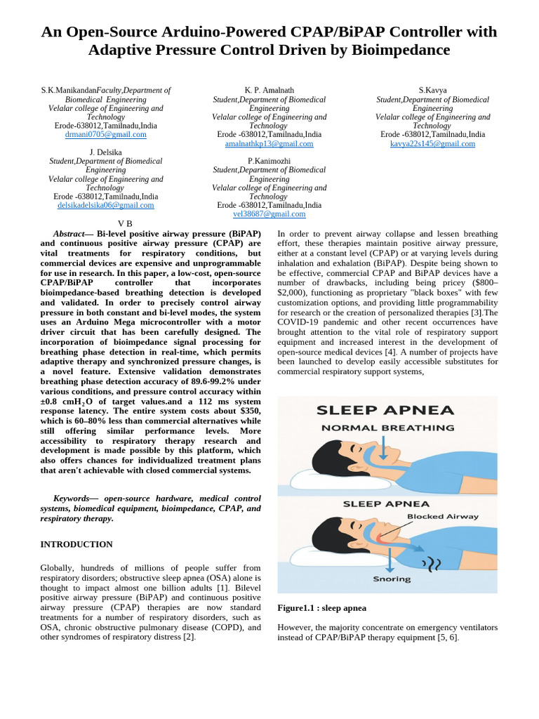 Open-Source Arduino CPAP Controller | PDF | Sleep Apnea | Breathing